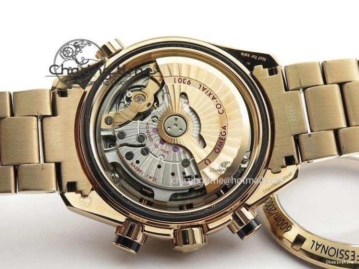 0601 Premium Seamaster Professional Chrono RG Black Ceramic Black Dial On RG Bracelet A 8212